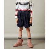 ネイビー | [160]【セットアップ対応】ブライトコールタックキュロット | a.v.v【KIDS】