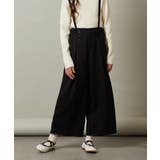 ブラック | [140-150]【セットアップ対応】サス付きフロントボタンワイドパンツ | a.v.v【KIDS】