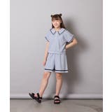 [130-160]【冷感/セットアップ】セーラーカラー配色ラインセットアップ | a.v.v【KIDS】 | 詳細画像4 