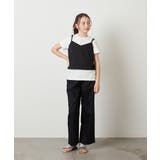 [140-150]【2点セット】キャミドッキングTシャツ＆パンツセットアップ | a.v.v【KIDS】 | 詳細画像14 