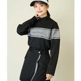 ブラック | レディースゴルフウエア モックネックプルオーバー | a.v.v【WOMEN】
