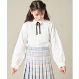 [150-160]【卒服/シワになりにくい】リボンタイ付きピンタックブラウス | a.v.v【KIDS】 | 詳細画像2 