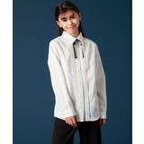 [140-160]【卒服】リボンタイ付きピンタックブラウス | a.v.v【KIDS】 | 詳細画像2 