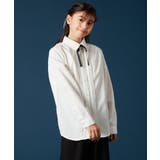 [140-160]【卒服】リボンタイ付きピンタックブラウス | a.v.v【KIDS】 | 詳細画像3 