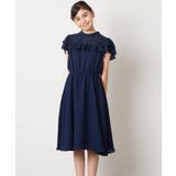 ネイビー | レース切り替えフリルワンピース | a.v.v【KIDS】