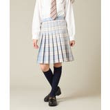 ライトブルー | [150-160]【卒服】ラメチェックプリーツスカート | a.v.v【KIDS】