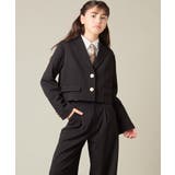 ブラック | [150-160]【卒服】【エンブレム付き】ショートテーラードジャケット | a.v.v【KIDS】