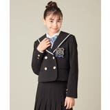 ブラック | [150-160]【卒服】【エンブレム付き】配色セーラーカラージャケット | a.v.v【KIDS】