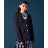 ネイビー | [140-160]【卒服】エンブレム付きテーラードジャケット | a.v.v【KIDS】