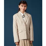 ベージュ | [140-160]【卒服】エンブレム付きテーラードジャケット | a.v.v【KIDS】