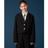 [140-160]【卒服】エンブレム付きショートテーラードジャケット | a.v.v【KIDS】 | 詳細画像2 