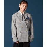 グレー | [140-160]【卒服】エンブレム付きWブレストジャケット | a.v.v【KIDS】