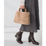 ベージュ | バンブーハンドルファーバッグ | a.v.v【WOMEN】