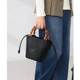 ブラック | バンブーハンドルミニバケツトート | a.v.v【WOMEN】