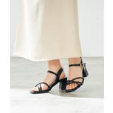 ブラック | スクエアトゥストラップサンダル | a.v.v【WOMEN】