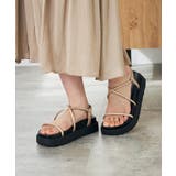 ゴールド | 厚底ストラップサンダル | a.v.v【WOMEN】