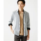 ホワイト | 【洗える】ストライプジャージーシャツ | MK MICHEL KLEIN homme