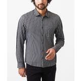 ブラック | 【洗える】ストライプジャージーシャツ | MK MICHEL KLEIN homme