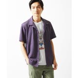 パープル | 【洗える】シアーラッセル オープンカラーシャツ | MK MICHEL KLEIN homme
