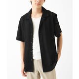 ブラック | 【洗える】シアーラッセル オープンカラーシャツ | MK MICHEL KLEIN homme
