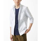 ホワイト | 【洗える】ドビーリバーシブル七分袖シャツ | MK MICHEL KLEIN homme