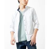 ホワイト | 【日本製生地使用】シャドーバイヤスストライプ七分袖シャツ | MK MICHEL KLEIN homme