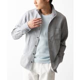 グレー | 【洗える】フレンチリネンドビースタンドカラーシャツ | MK MICHEL KLEIN homme