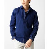 ブルー | 【WEB限定】日本製素材使用 リバーストライプ長袖シャツ/ | MK MICHEL KLEIN homme