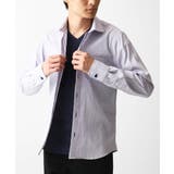 ラベンダー | 【WEB限定】日本製素材使用 リバーストライプ長袖シャツ/ | MK MICHEL KLEIN homme
