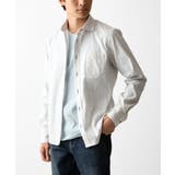 ホワイト | 【WEB限定】日本製素材使用 リバーストライプ長袖シャツ/ | MK MICHEL KLEIN homme