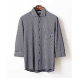 ネイビー | ストライプサッカーシャツ | MK MICHEL KLEIN homme