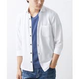 ホワイト | ストライプサッカーシャツ | MK MICHEL KLEIN homme