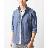 ライトブルー | 【ON/OFF対応】七分袖リバーストライプシャツ | MK MICHEL KLEIN homme