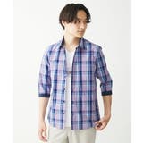 【大きいサイズあり】七分袖シャツ/タイプライターチェック | MK MICHEL KLEIN homme | 詳細画像16