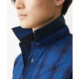 【大きいサイズあり】七分袖シャツ/インディゴタイプライターチェック | MK MICHEL KLEIN homme | 詳細画像9