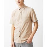 ベージュ | ストレッチ半袖シャツ | MK MICHEL KLEIN homme