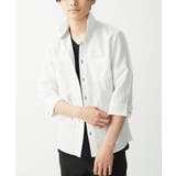 ホワイト | 【大きいサイズあり】七分袖シャツ/リネンレーヨン | MK MICHEL KLEIN homme