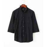 ブラック | 【吸水速乾】シアーボーダー七分袖シャツ | MK MICHEL KLEIN homme