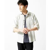 ライトグレー | 【洗える】清涼ブロックサッカー七分袖シャツ | MK MICHEL KLEIN homme