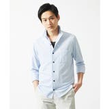 【7分袖/洗える】スタンドカラーシャツ / ストライプサッカー | MK MICHEL KLEIN homme | 詳細画像4