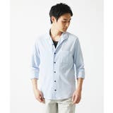 【7分袖/洗える】スタンドカラーシャツ / ストライプサッカー | MK MICHEL KLEIN homme | 詳細画像5