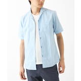 ライトブルー | ドビーリバーシブルストライプ半袖シャツ | MK MICHEL KLEIN homme