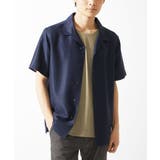 ネイビー | 【洗える / 快適高通気素材】カラミストレッチ開襟シャツ | MK MICHEL KLEIN homme