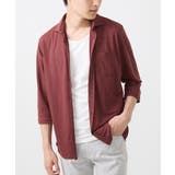 パープル | 【大きいサイズあり】七分袖シャツ/ミストワッシャーカノコ | MK MICHEL KLEIN homme