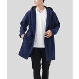 ネイビー | フードコーディガン ブラッシュドメルトンジャージ | MK MICHEL KLEIN homme