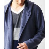 【洗える】2トーンシングルストライプフードカーディガン/ | MK MICHEL KLEIN homme | 詳細画像2 