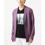 パープル(65) | 【洗える・伸縮性◎】ストライプ柄カーディガン | MK MICHEL KLEIN homme