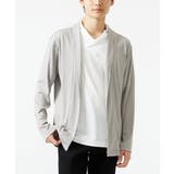 グレー(92) | 【洗える・伸縮性◎】ストライプ柄カーディガン | MK MICHEL KLEIN homme