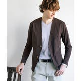 ブラウン(86) | 【セットアップ対応】ノーカラーカーディガンジャケット/ニュートラルストレッチ | MK MICHEL KLEIN homme