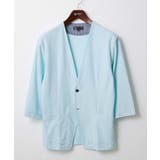 グリーン | ノーカラーカーディガン / バックハニカム | MK MICHEL KLEIN homme